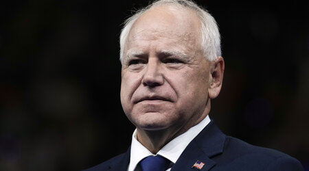 FILE - Minnesota Gov. Tim Walz, the running mate of Democratic presidential nominee Vice President Kamala Harris, is pictured at a campaign rally in Philadelphia, Aug. 6, 2024. (AP Photo/Matt Rourke)