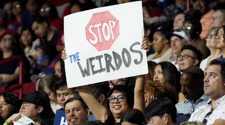 A supporter carries a sign before Democratic presidential nominee Vice President Kamala Harris speaks at a campaign rally, Saturday, Aug. 10, 2024, in Las Vegas. (AP Photo/Julia Nikhinson)