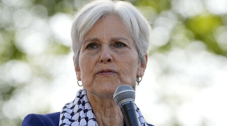 Green Party presidential candidate Jill Stein speaks during a rally at Union Park during the Democratic National Convention Wednesday, Aug. 21, 2024, in Chicago. (AP Photo/Alex Brandon)