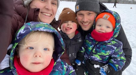 Kirby and Tyler Hanson and their family. Photo contributed by Kirby Hanson