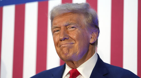 Republican presidential nominee former President Donald Trump speaks to the National Fraternal Order of Police fall meeting, Friday, Sept. 6, 2024, in Charlotte, N.C. (AP Photo/Evan Vucci)