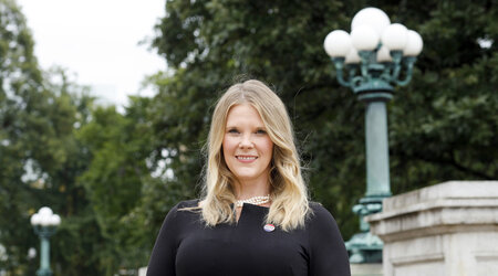 FILE - Wisconsin Elections Commission Administrator Meagan Wolfe poses for a photograph outside the Wisconsin Capitol building, Aug. 31, 2020, in Madison, Wis. (Ruthie Hauge/Wisconsin State Journal via AP, File)