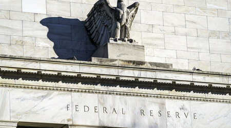 FILE - A detail of the Federal Reserve building in Washington is shown on Nov. 16, 2020. (AP Photo/J. Scott Applewhite, File)