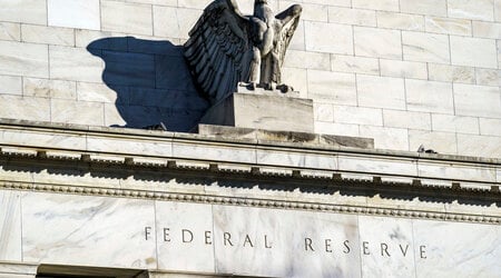 FILE - A detail of the Federal Reserve building in Washington is shown on Nov. 16, 2020. (AP Photo/J. Scott Applewhite, File)