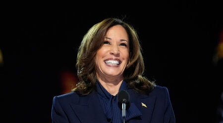 ILE – Vice President Kamala Harris, the Democratic presidential nominee, speaks at the 2024 Democratic National Convention, Aug. 22, 2024 in Chicago. (AP Photo/Paul Sancya, File)