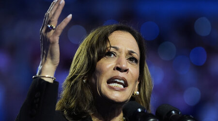 Democratic presidential nominee Vice President Kamala Harris speaks during a campaign rally at the Alliant Energy Center in Madison, Wis., Wednesday, Oct. 30, 2024. (AP Photo/Jacquelyn Martin)