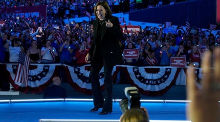 Democratic presidential nominee Vice President Kamala Harris speaks during a campaign rally at the Alliant Energy Center in Madison, Wis., Wednesday, Oct. 30, 2024. (AP Photo/Jacquelyn Martin)