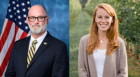 From left, U.S. Rep. Derrick Van Orden (R-Prairie du Chien) is facing a strong challenge from Democrat Rebecca Cooke.