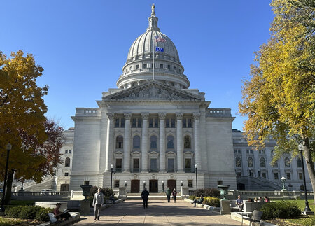 FILE - The Wisconsin Capitol is seen, Oct. 24, 2023, in Madison, Wis. (AP Photo/Scott Bauer, File)