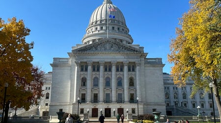 FILE - The Wisconsin Capitol is seen, Oct. 24, 2023, in Madison, Wis. (AP Photo/Scott Bauer, File)