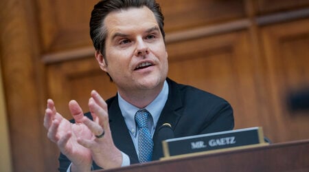 FILE - Rep. Matt Gaetz, R-Fla., speaks on Capitol Hill in Washington, March 12, 2024. (AP Photo/Nathan Howard, File)