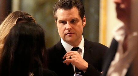 Matt Gaetz arrives before President-elect Donald Trump speaks during an America First Policy Institute gala at his Mar-a-Lago estate, Thursday, Nov. 14, 2024, in Palm Beach, Fla. (AP Photo/Alex Brandon)