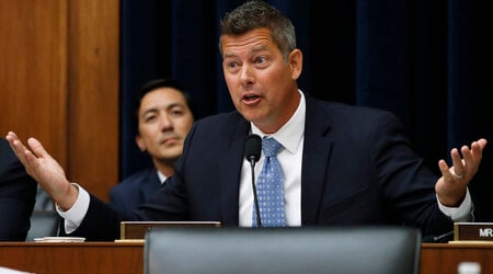 FILE - Rep. Sean Duffy, R-Wis., speaks during a hearing July 18, 2018, on Capitol Hill in Washington. President-elect Donald Trump has nominated Duffy to be Transportation Secretary. (AP Photo/Jacquelyn Martin, File)