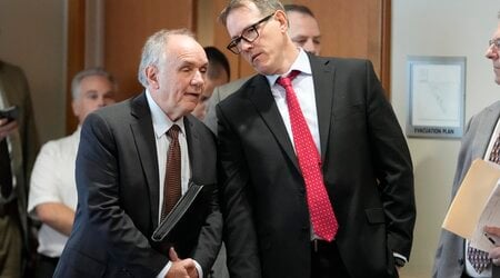 Jim Troupis appears in a Dane County courtroom with his attorney Joseph Bugni Wednesday, Dec. 12, 2024, in Madison, Wis. (AP Photo/Morry Gash)