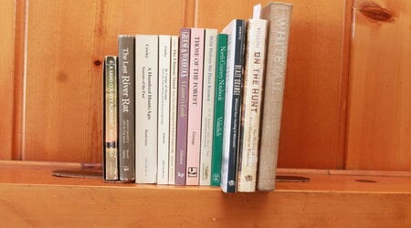 books on a fire place mantle