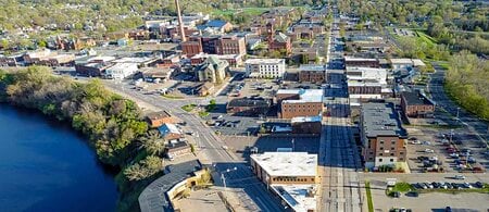 Aerial view of downtown Menomonie