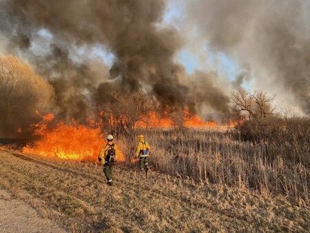 fire crews putting out wildfire