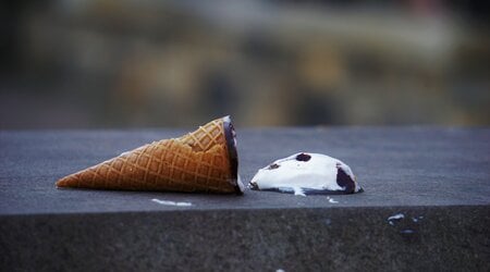 Dropped ice cream cone