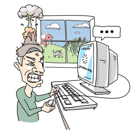 Slow Computer Rage cartoon