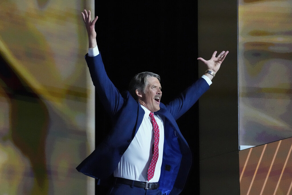 FILE - Wisconsin Republican Senate candidate Eric Hovde is introduced during the Republican National Convention, July 16, 2024, in Milwaukee. (AP Photo/Nam Y. Huh, File)