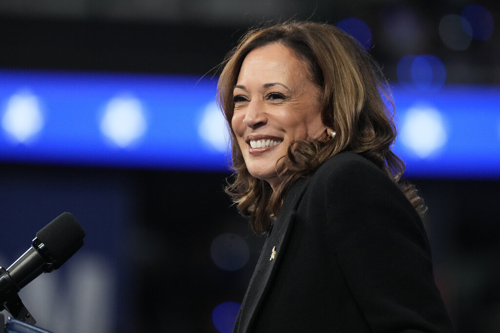 Democratic presidential nominee Vice President Kamala Harris speaks during a campaign event, Thursday, Sept. 12, 2024, in Greensboro, N.C. (AP Photo/Chris Carlson)