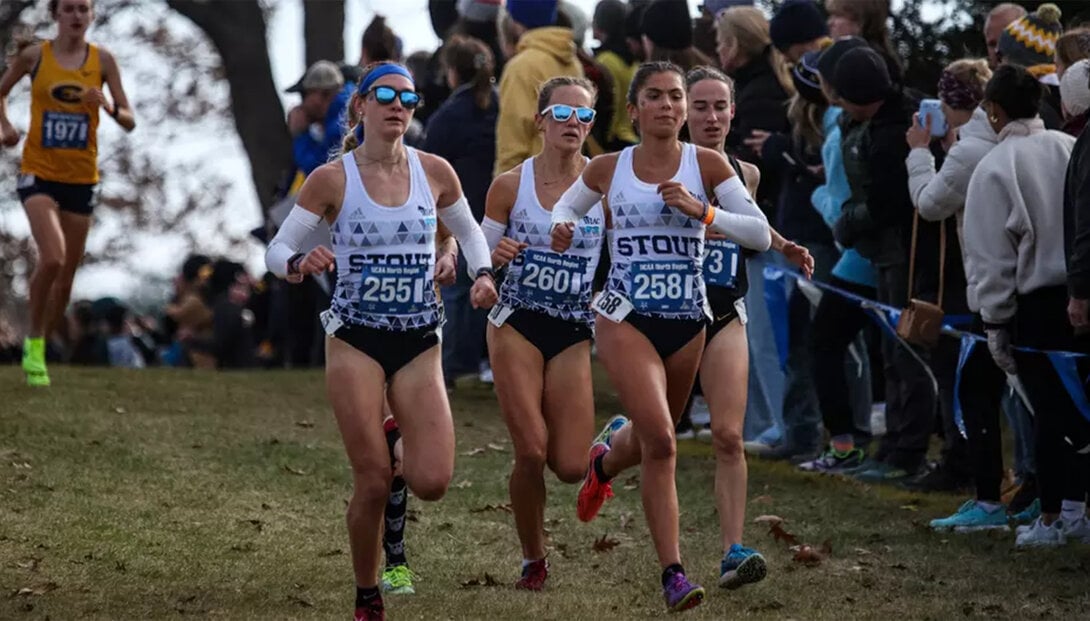 UW-Stout Blue Devil women’s cross country team members Mckayla Felton, Brekkyn Lammert and Arely Jaime Luevano will compete at the NCAA DIII National Championships on Nov. 23.