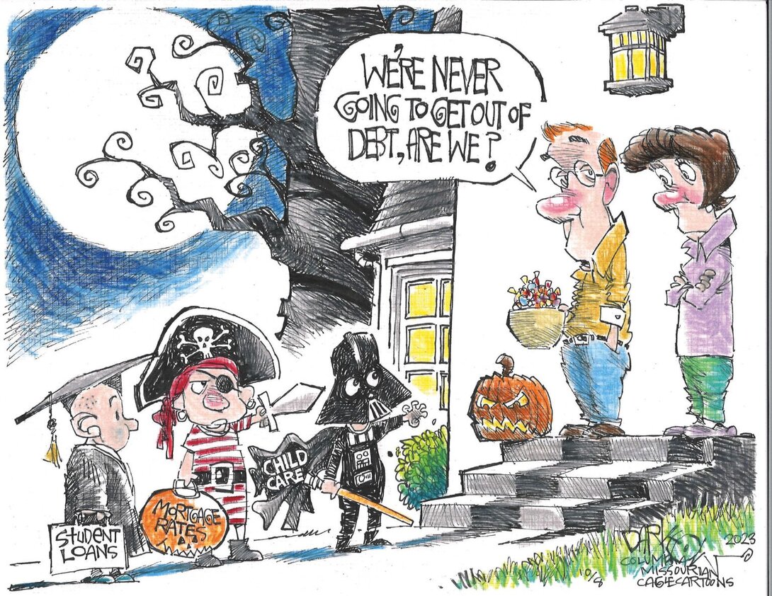 scary debt cartoon