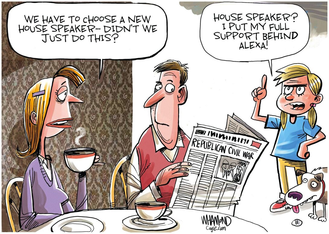 A new House Speaker by Dave Whamond, Canada, PoliticalCartoons.com