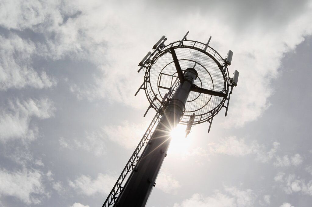 HAMILTON, NEW ZEALAND – A new, ultra fast broadband tower seen on a rural farm in Hamilton, New Zealand. Vodafone and the New Zealand Government switched on the first wave of newly built cell sites under the Rural Broadband Initiative (Photo by Sandra Mu/Getty Images)