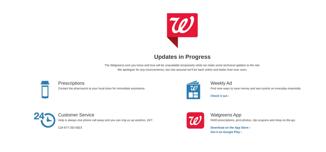 Walgreens site - updates in progress