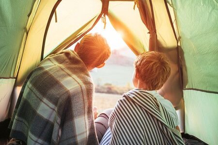 Father and Son Camping