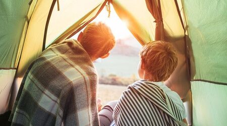 Father and Son Camping