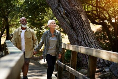 couple exploring park