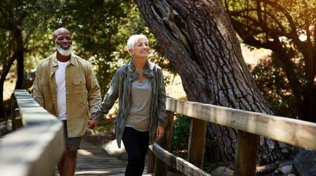 couple exploring park