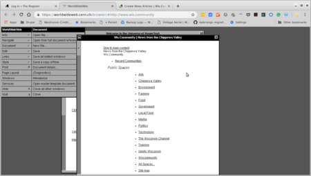 WIscommunity in CERN browser