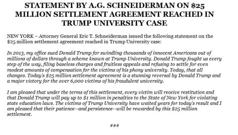 Trump Settlement Statement